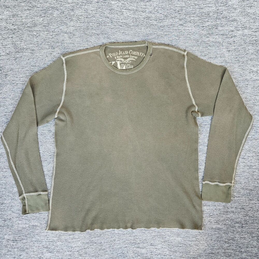 Polo Jeans Company By Ralph Lauren Green Waffle Knit Thermal Shirt Size XXL